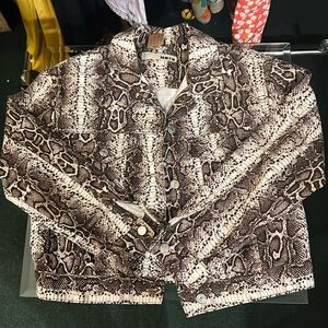 TopShop Moto Snake Print Jacket